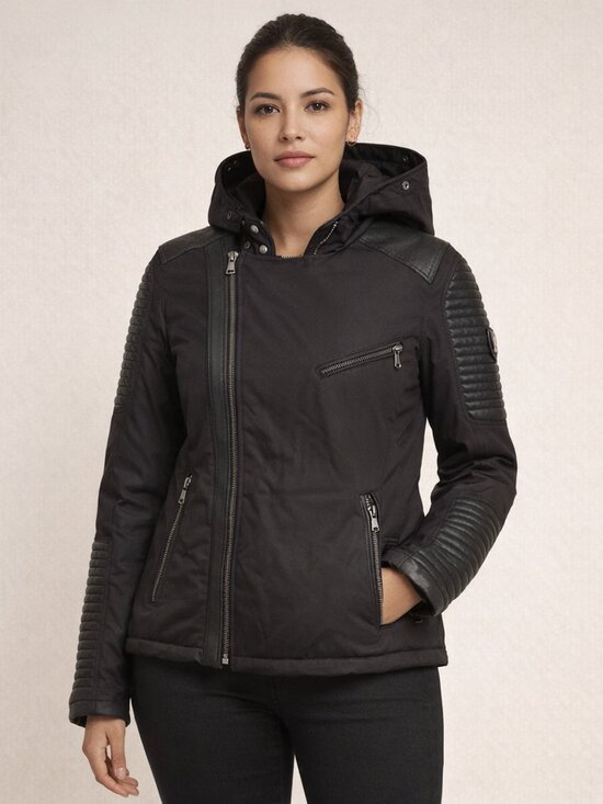 Ventiuno Jackets & Blazers - Ventiuno Biker Jacket Size Large Leather/Polyester Black